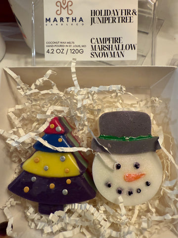 Holiday Fir & Juniper Tree / Campfire Marshmallow Snowman Wax Melts (4.2oz / 120g)