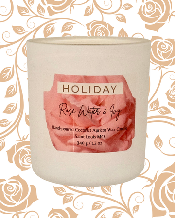 Rose Water & Ivy Holiday Candle