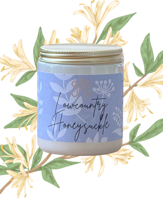 Lowcountry Honeysuckle Limited Edition Candle (Honeysuckle + Green Leaves)
